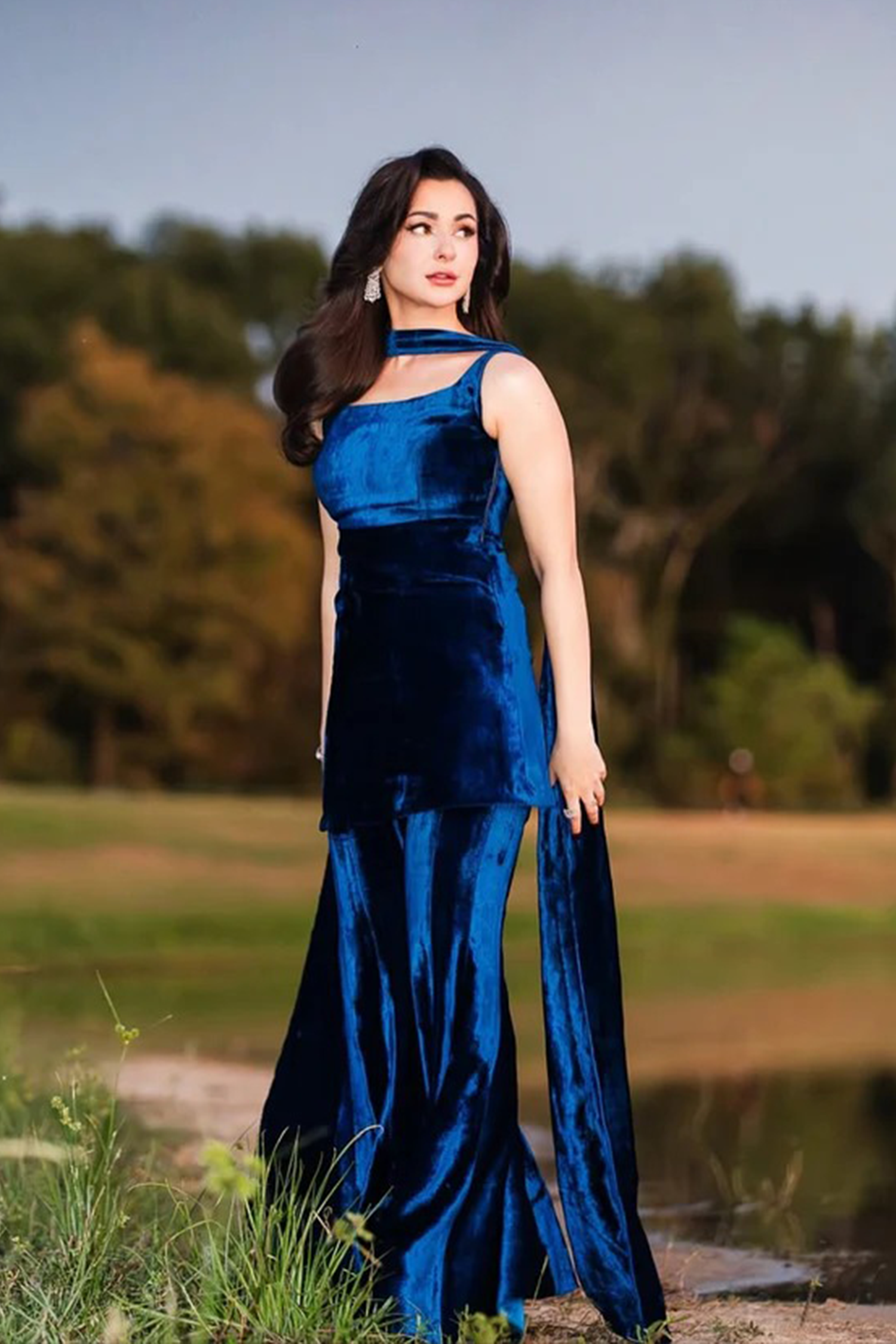 Soulika Midnight Glam Velvet Top & Flared Pant Set