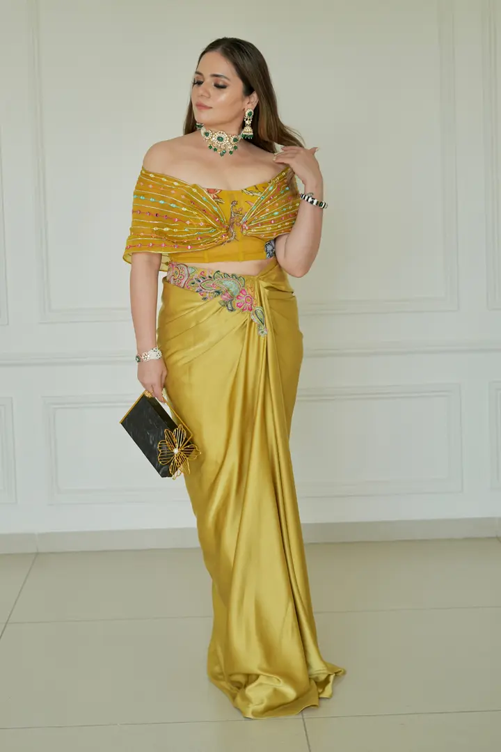 Soulika Albela wrap drape skirt with jacket