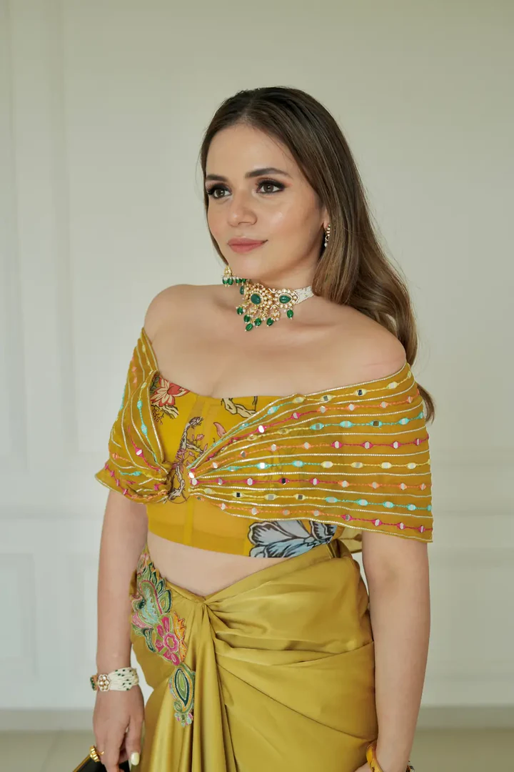 Soulika Albela wrap drape skirt with jacket