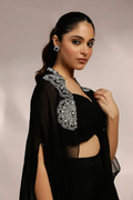 Soulika Radiant Black Side Slight Pant and Cape set