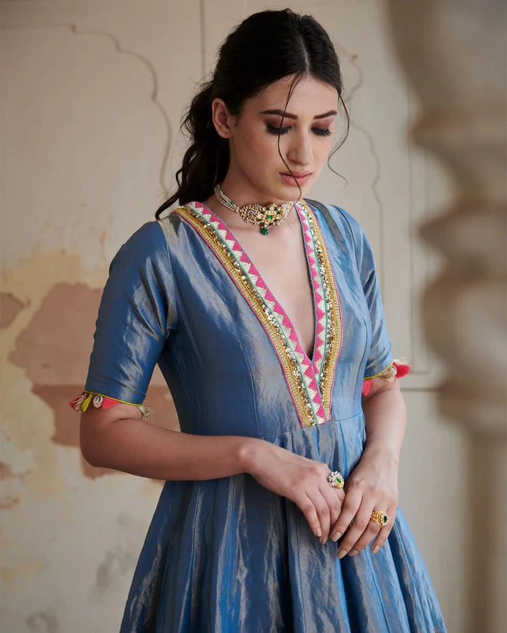 Soulika Moonlight Blue Anarkali Set
