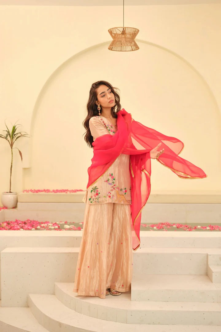 Soulika Trisha Silk Tissue Kurta Set with dupatta