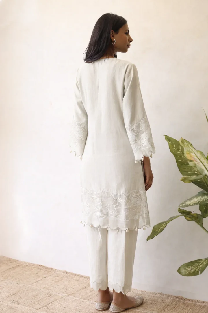 Soulika Ivory Grace Embroidered 3-Piece Suit Set