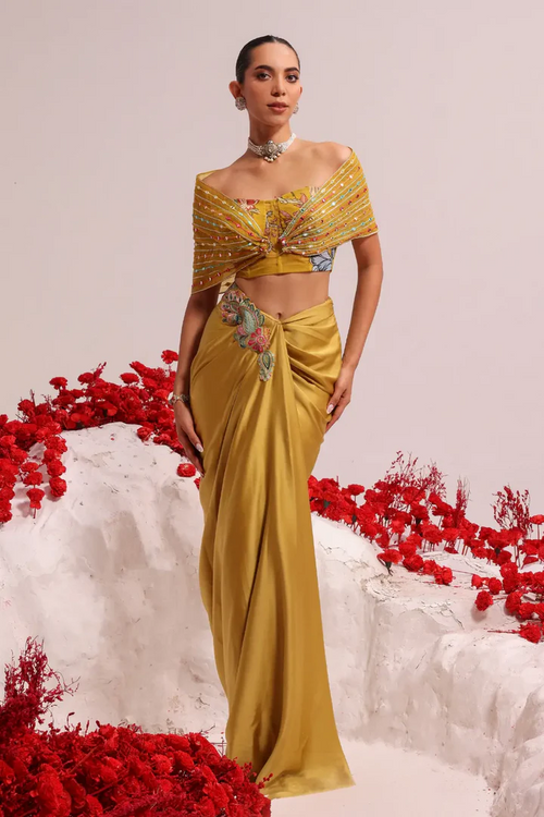 Soulika Albela wrap drape skirt with jacket