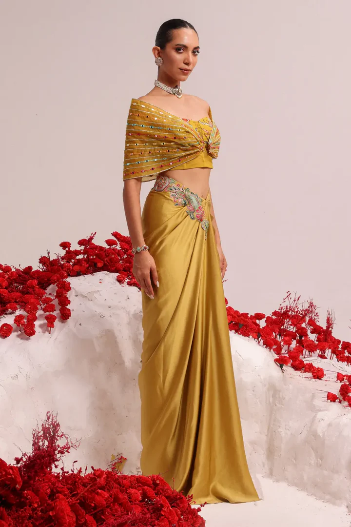 Soulika Albela wrap drape skirt with jacket