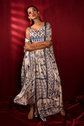 Soulika Beautiful Satin Georgette Moroccan Print Dhoti Skirt Set