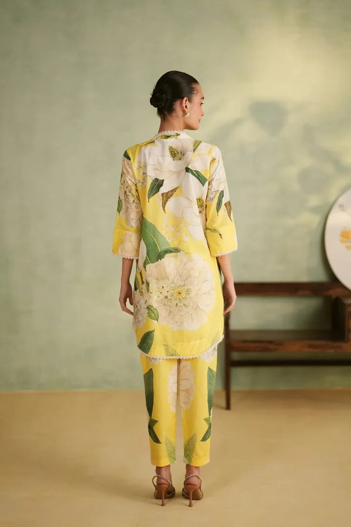 Soulika Elegant Summer Floral Kurti Co-Ord Set with Dupatta