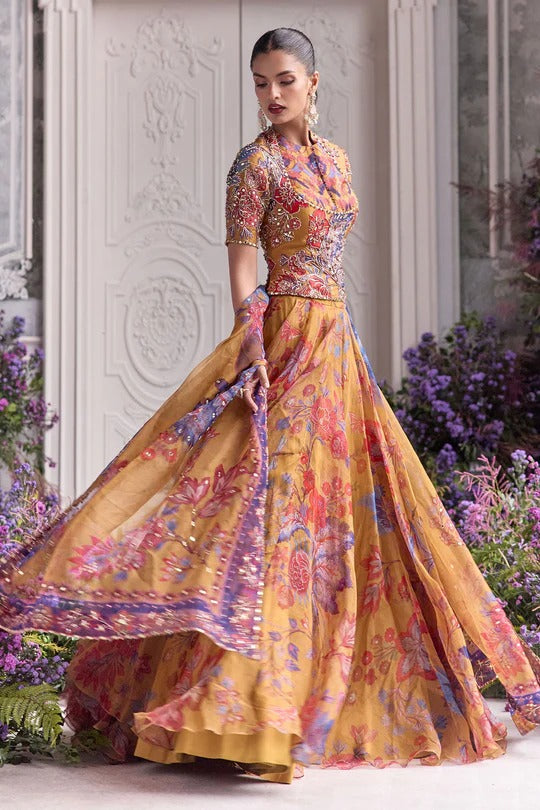Soulika Regal Mustard Floral Embroidered Designer Lehenga Choli