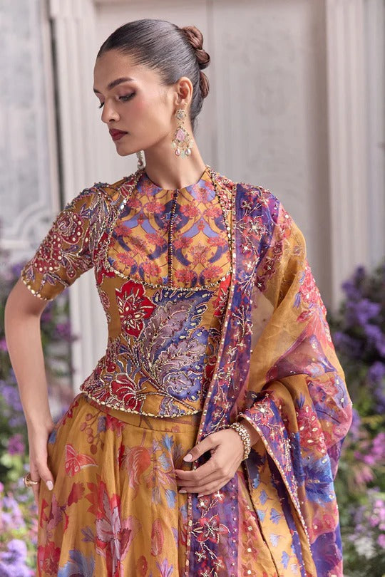 Soulika Regal Mustard Floral Embroidered Designer Lehenga Choli