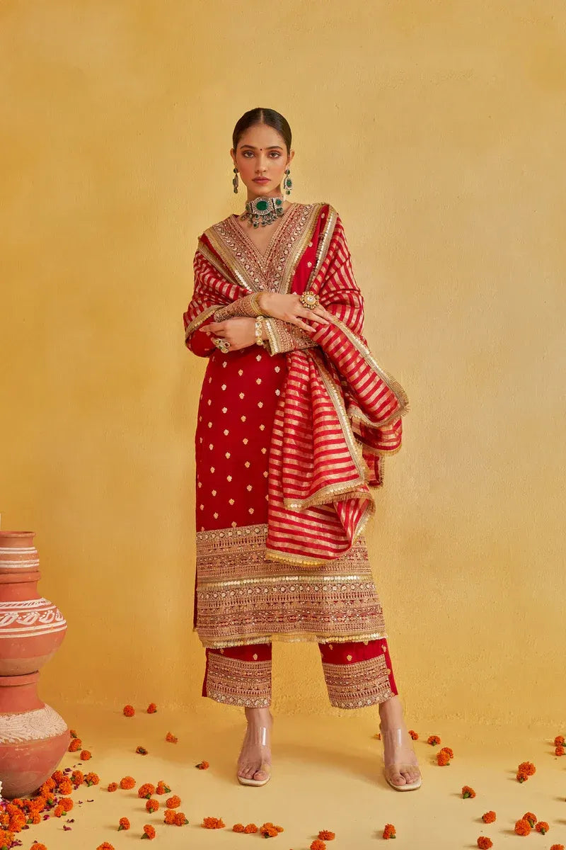 Soulika Shubh Shree lal kurta set