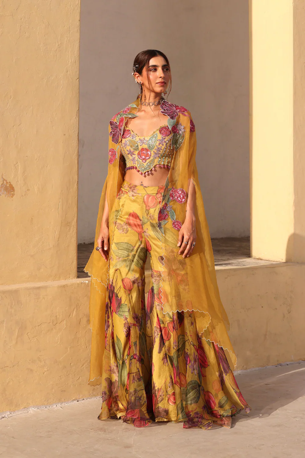 Soulika Bageecha sharara set with cape